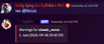 rocco warning log