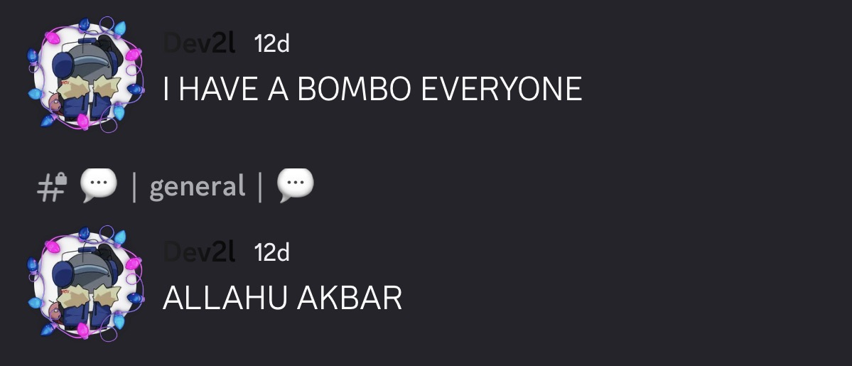 dev2l bombo message