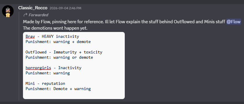 flow demotion list pinned