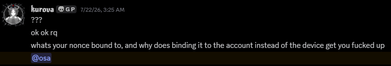 kurova nonce binding question